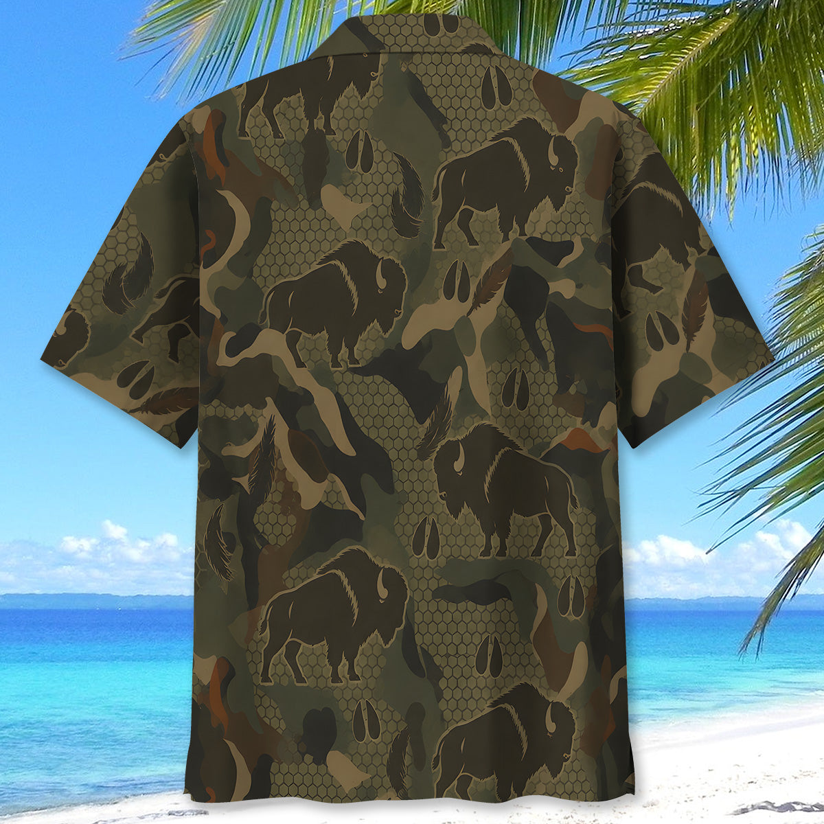 Bison Hunting Hawaiian Shirt