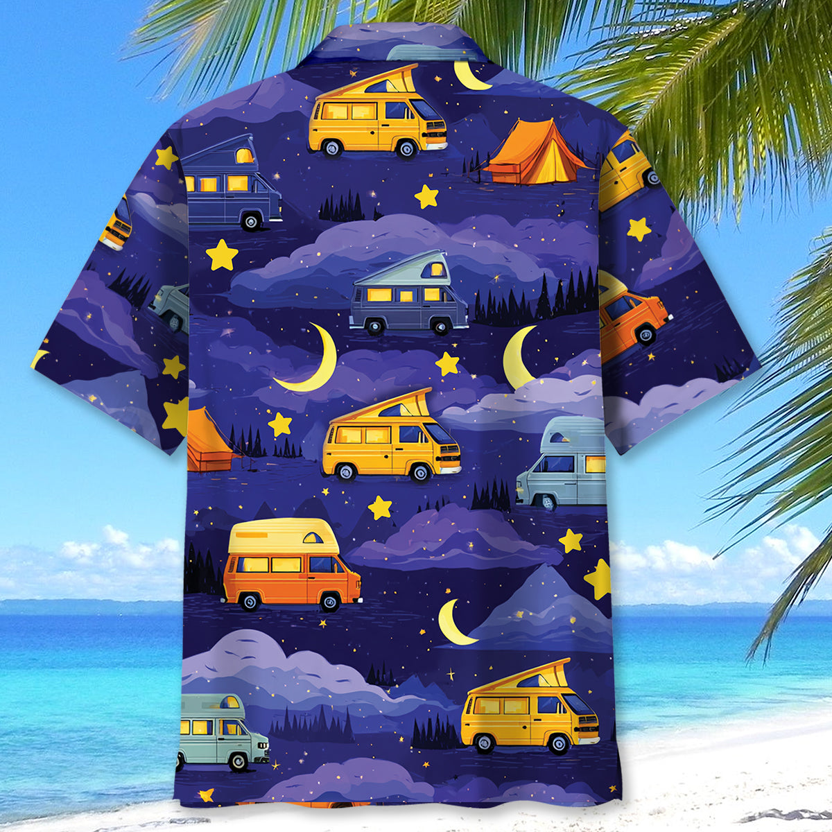Dreamy Night Pop-Up Camper Hawaiian Shirt