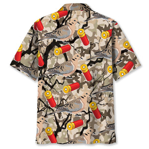 Camo Tree Branches Mourning Dove Hunting Hawaiian Shirt