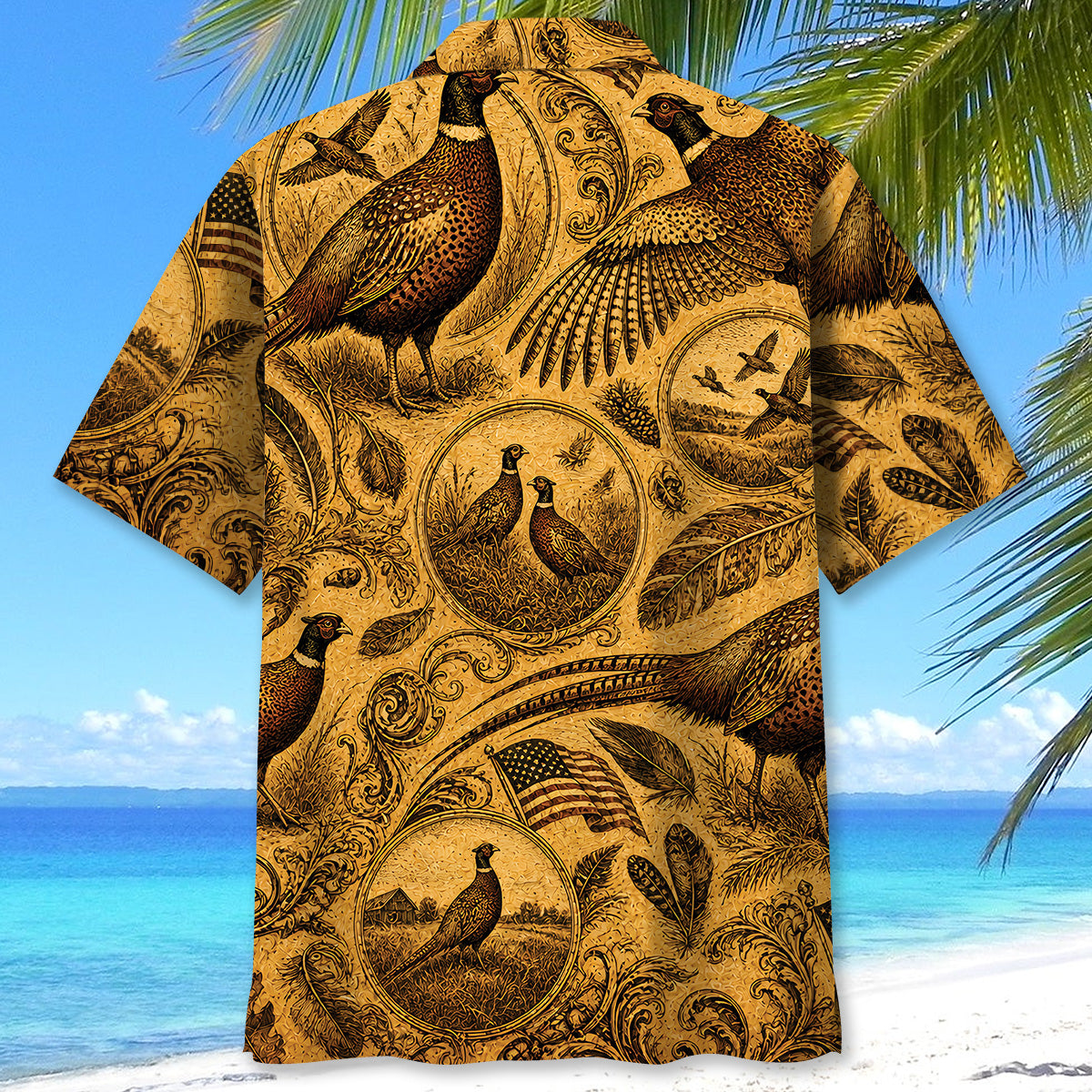 Pheasant Hunting Legend Vintage Art Hawaiian Shirt