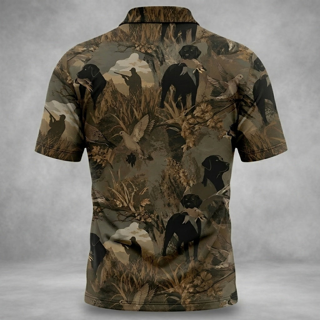 Mourning Dove Retriever Camouflage Polo Men Shirt