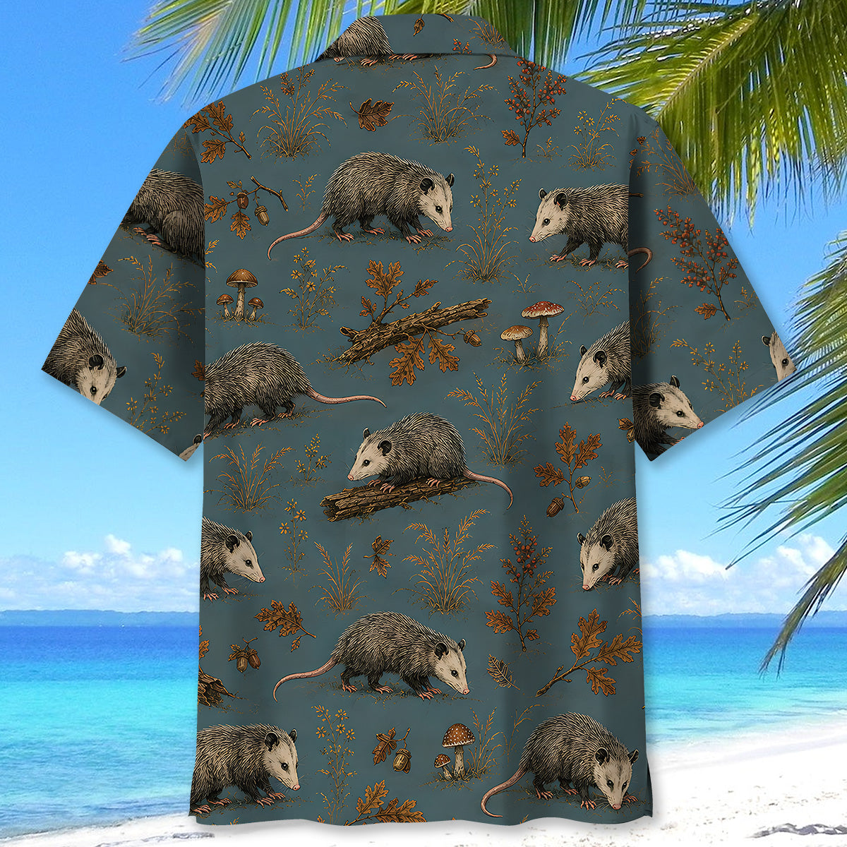 Vintage Slate Opossum Hunt Hawaiian Shirt