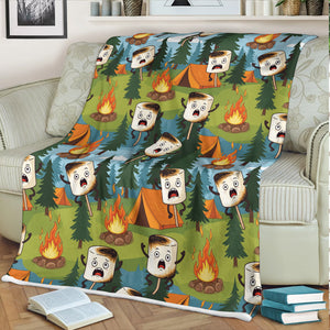 Burnt Marshmallow Camping Fleece Blanket Collection