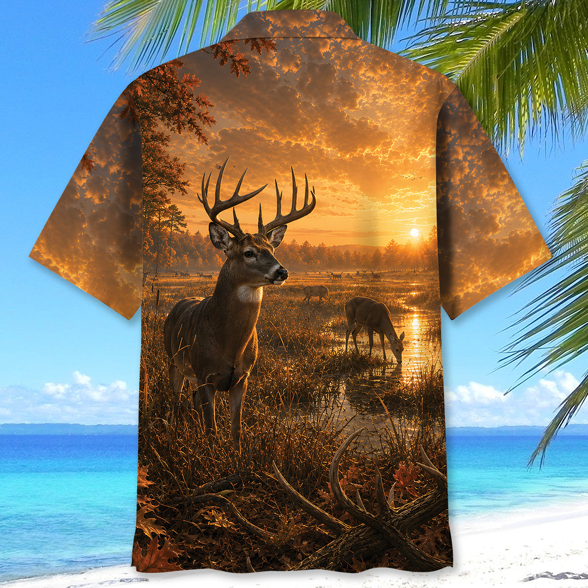 Deer Hunting Nature Hawaiian Shirt