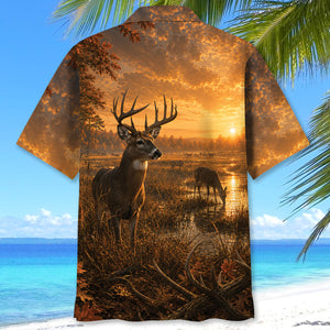 Deer Hunting Nature Hawaiian Shirt