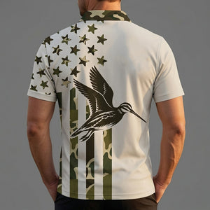 Custom Name Snipe Hunting Camouflage Style Men Polo Shirt