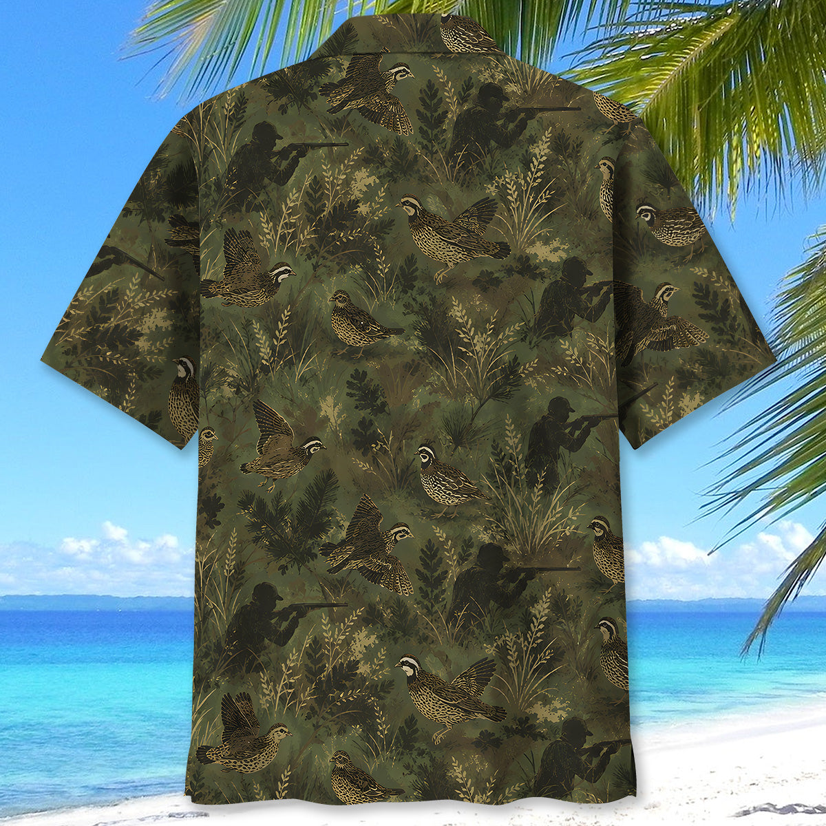 Camouflage Quail Hunting Pattern Hawaiian Shirt