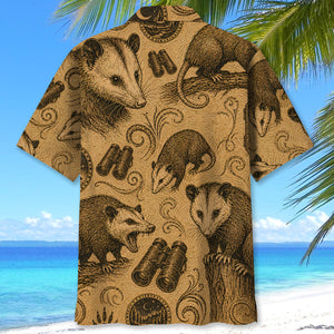 Opossum Hunting Vintage Artwork Hawaiian Shirt