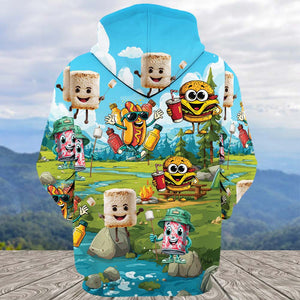 Funny Food Camping All Over Print Shirt