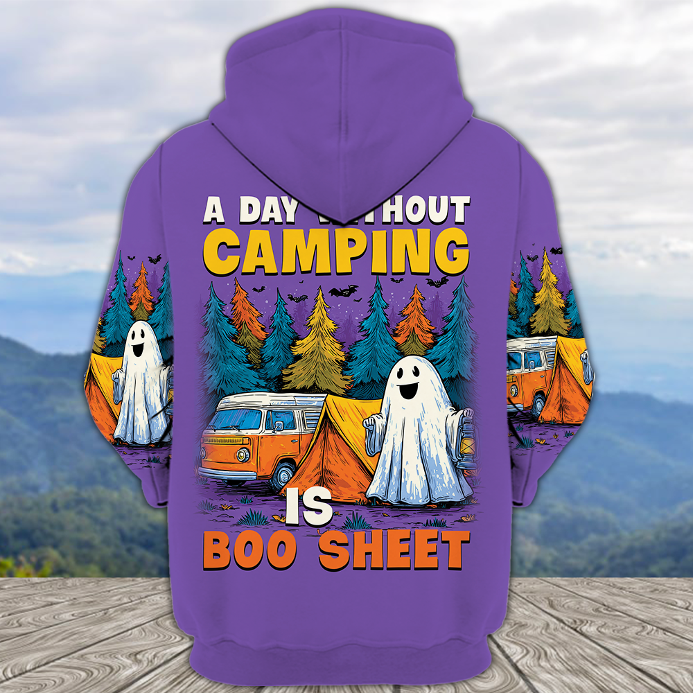 Halloween Camping Ghost – A Day Without Camping Is Boo Sheet All Over Print Shirt