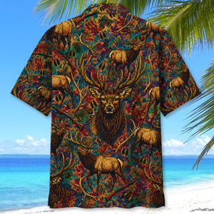 Psychedelic Elk Hunting Hawaiian Shirt