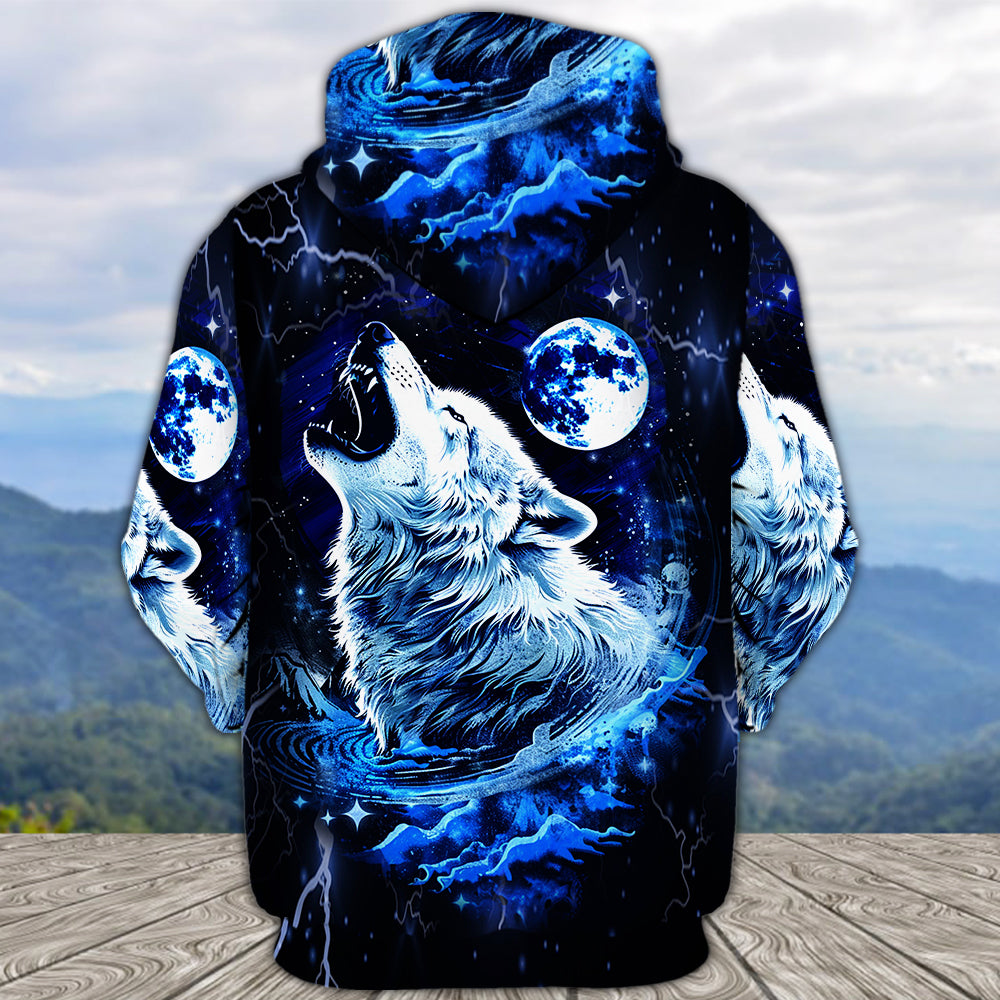 Mystical Wolf Howing Art All Over Print Shirt