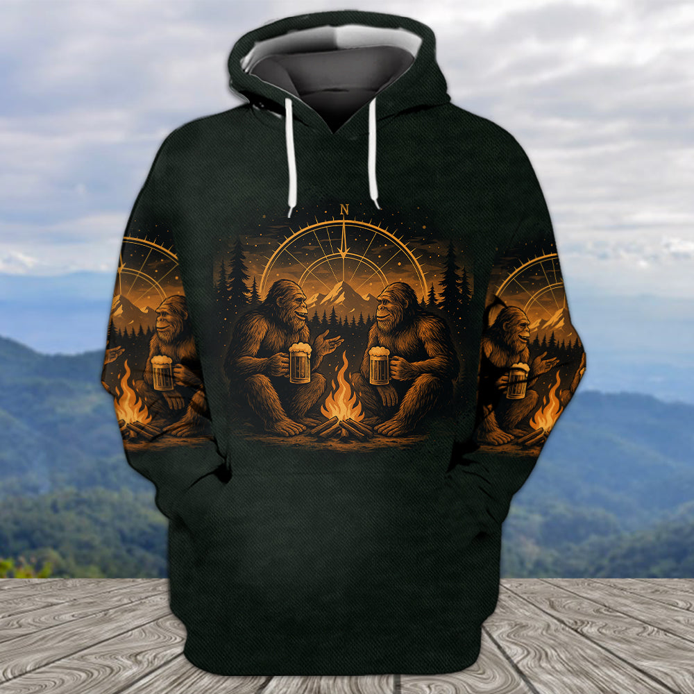 Bigfoot Making Memories One Campfire At A Time All Over Print Shirt