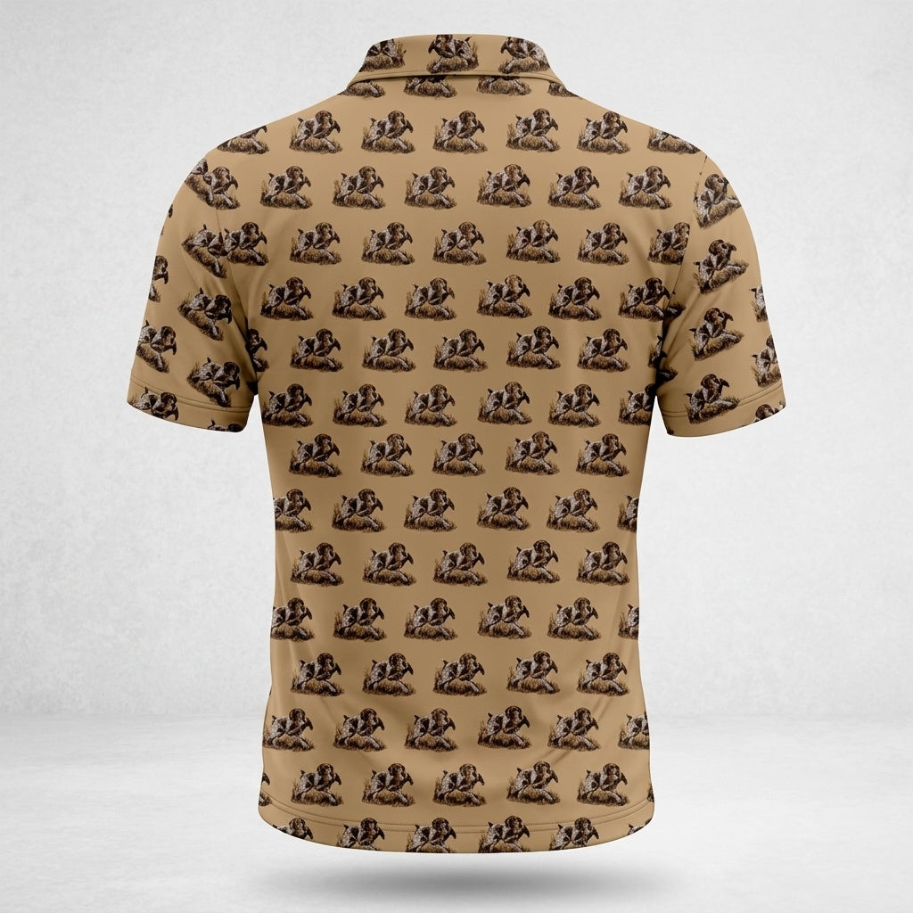 Pheasant Hunting With GSP Dog Pattern Polo Men Shirt
