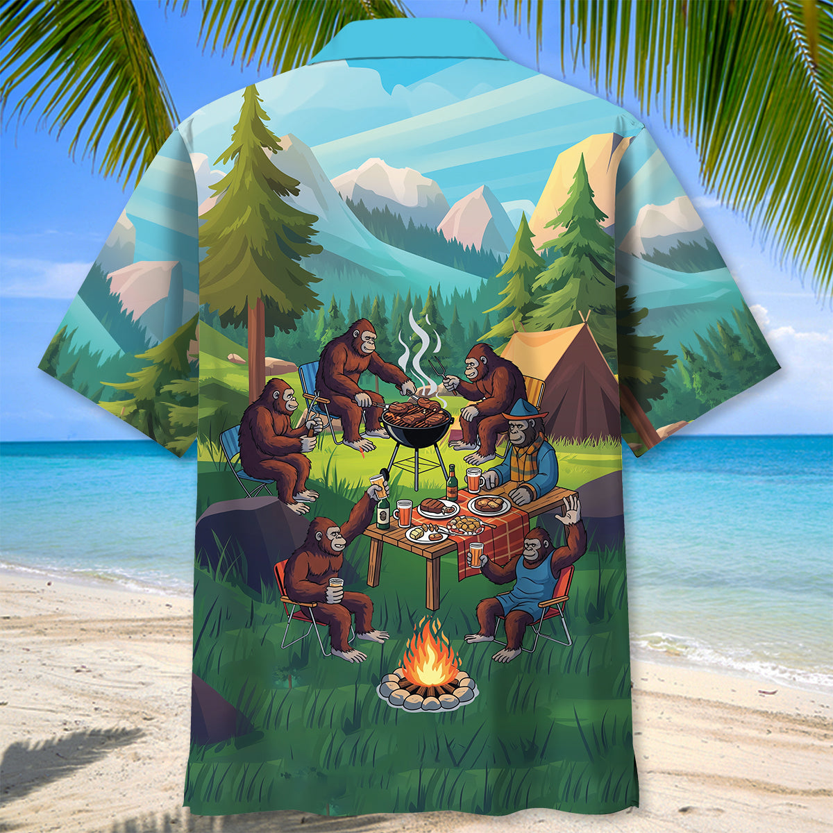 Sasquatch Family BBQs Hawaiian Shirt