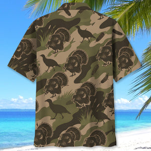 Vintage Camouflage Wild Turkey Hunting Hawaiian Shirt
