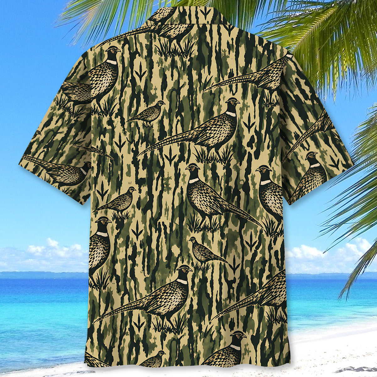 Pheasant Stripe Camouflage Hawaiian Shirt