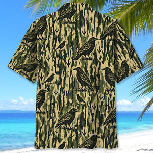 Crow Stripe Camouflage Hawaiian Shirt