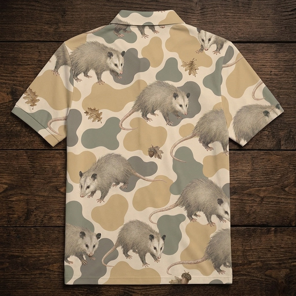Opossum Camouflage Men Polo Shirt