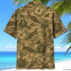 Grouse Hibiscus Camouflage Hawaiian Shirt