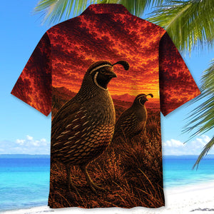 Quail Hunting Burnt Sky Hawaiian Shirt