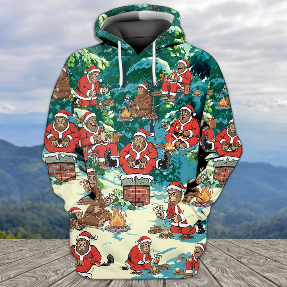 Bigfoot Camping Xmas All Over Print Shirt