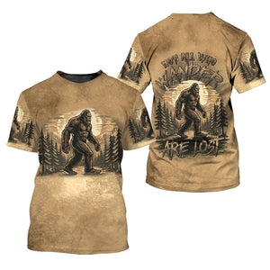 Vintage Sasquatch Not All Who Wander Are Lost All Over Print Shirt