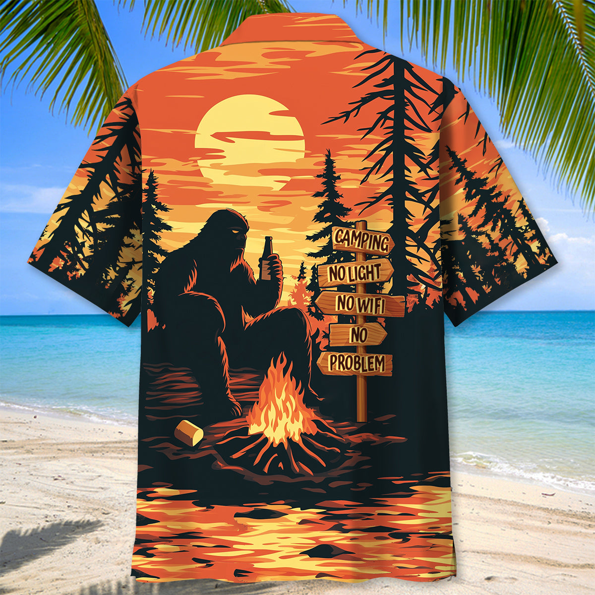 Camping, No Light, No Wifi, No problem, Hawaiian Shirt