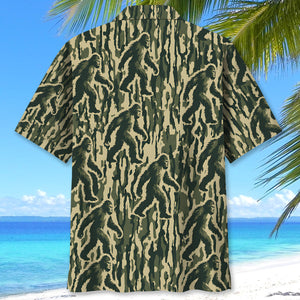 Bigfoot Stripe Camouflage Hawaiian Shirt