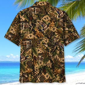 Duck Hunting Hex Camo Hawaiian Shirt