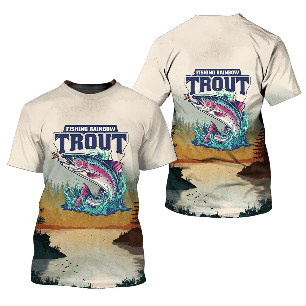 Trout Fish Lover Vintage All Over Print Shirt