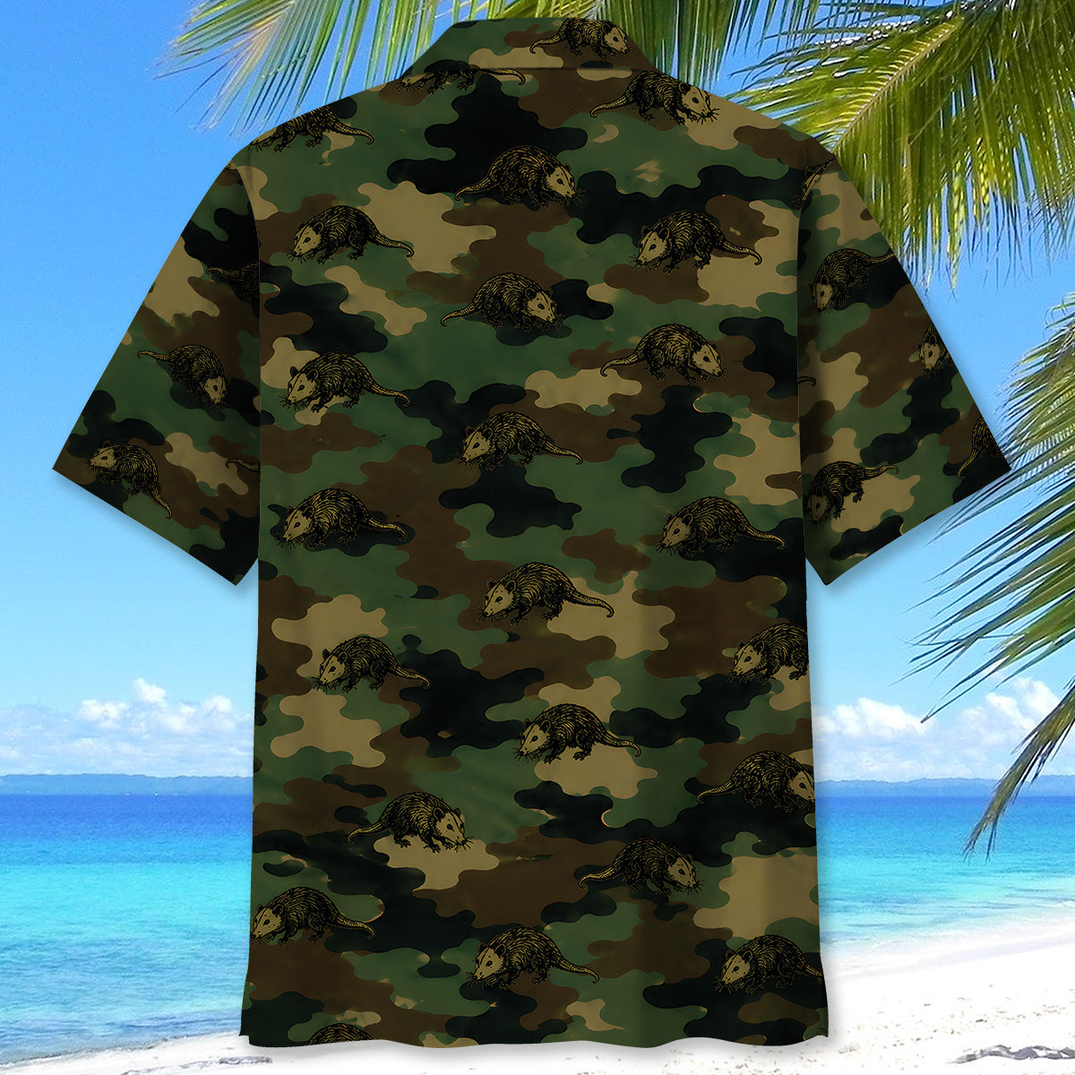 Opossum Camouflage Millitary Hawaiian Shirt