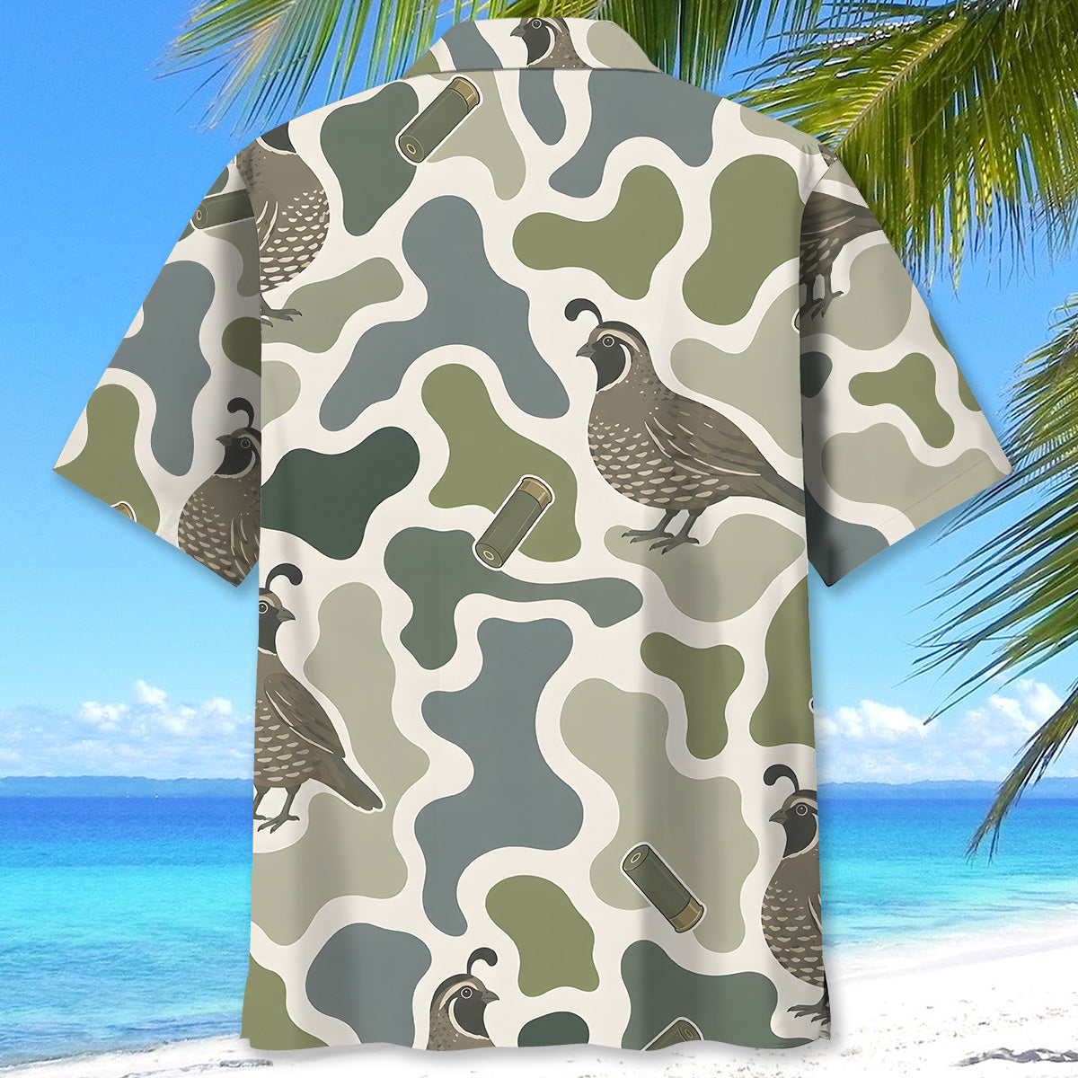 Quail Camouflage Hunting Funny Pattern Hawaiian Shirt