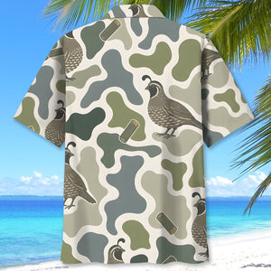 Quail Camouflage Hunting Funny Pattern Hawaiian Shirt