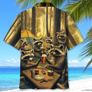 Raccoon Funny Campsite Hawaiian Shirt