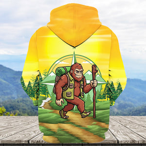 Funny Bigfoot Hiking All Over Print Shirt
