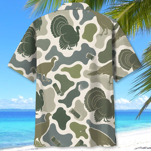 Turkey Camouflage Hunting Funny Pattern Hawaiian Shirt