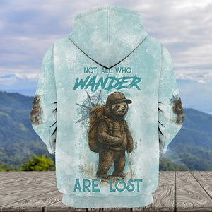 Sloth Not All Who Wander Are Lost All Over Print Shirt