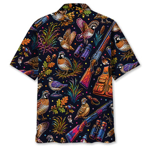Quail Hunting Graphic Pattern Hawaiian Shirt