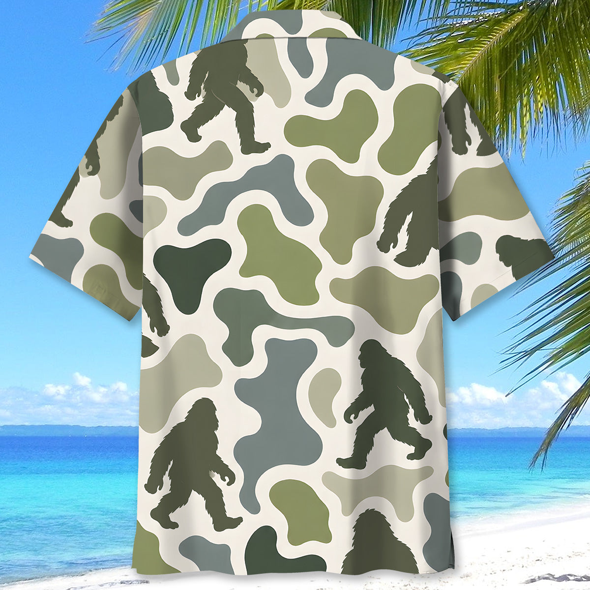 Bigfoot Camouflage Hunting Funny Pattern Hawaiian Shirt