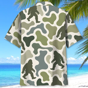 Bigfoot Camouflage Hunting Funny Pattern Hawaiian Shirt
