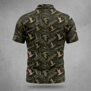 Vintage Camo Duck Hunting Polo Men Shirt