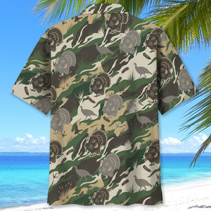 Outdoor Turkey Hunting Camo Print Graphic Hawaiian Shirt