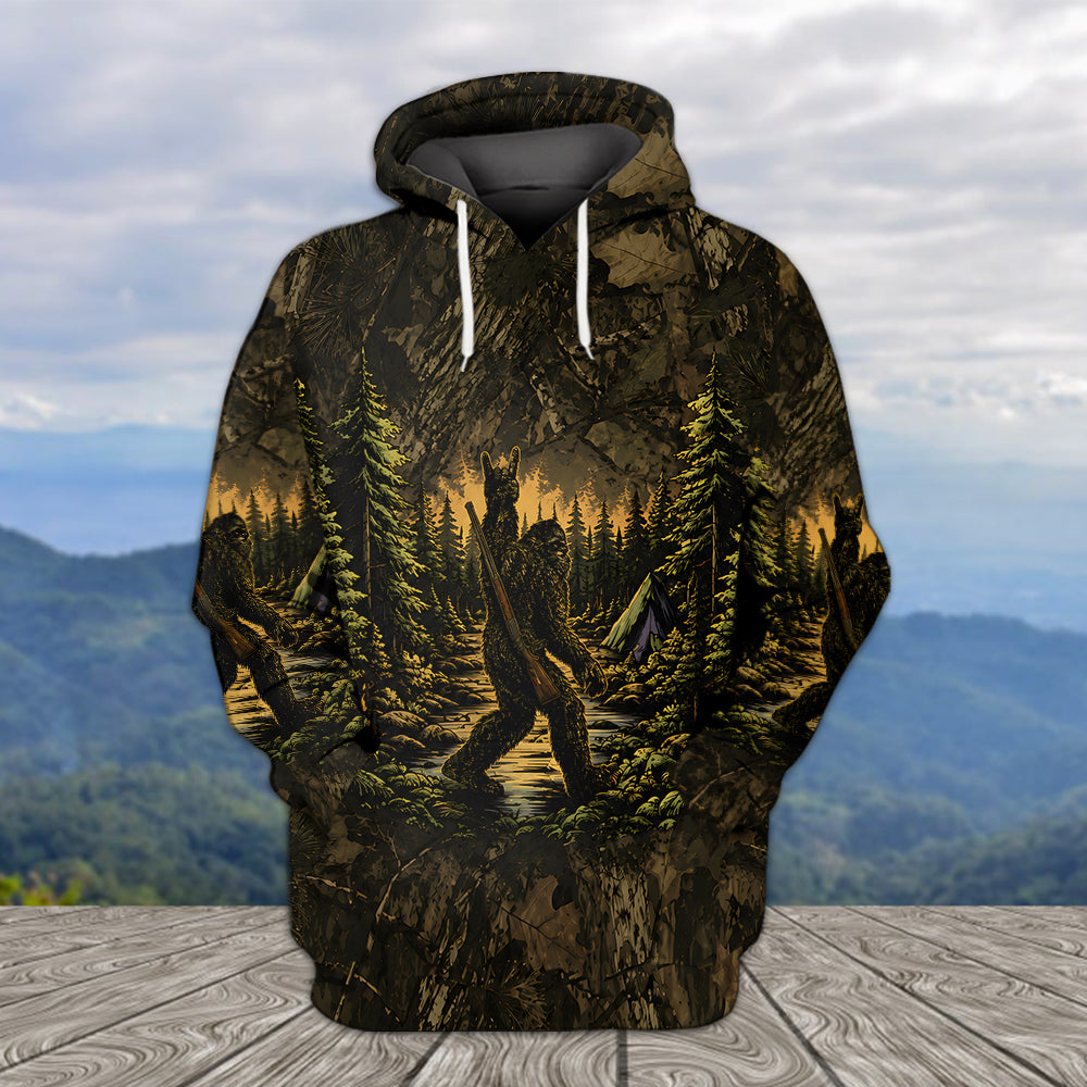 Bigfoot Camouflage Hunting All Over Print Shirt