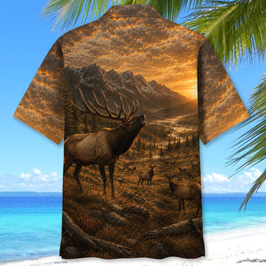 Elk Hunting Nature Hawaiian Shirt