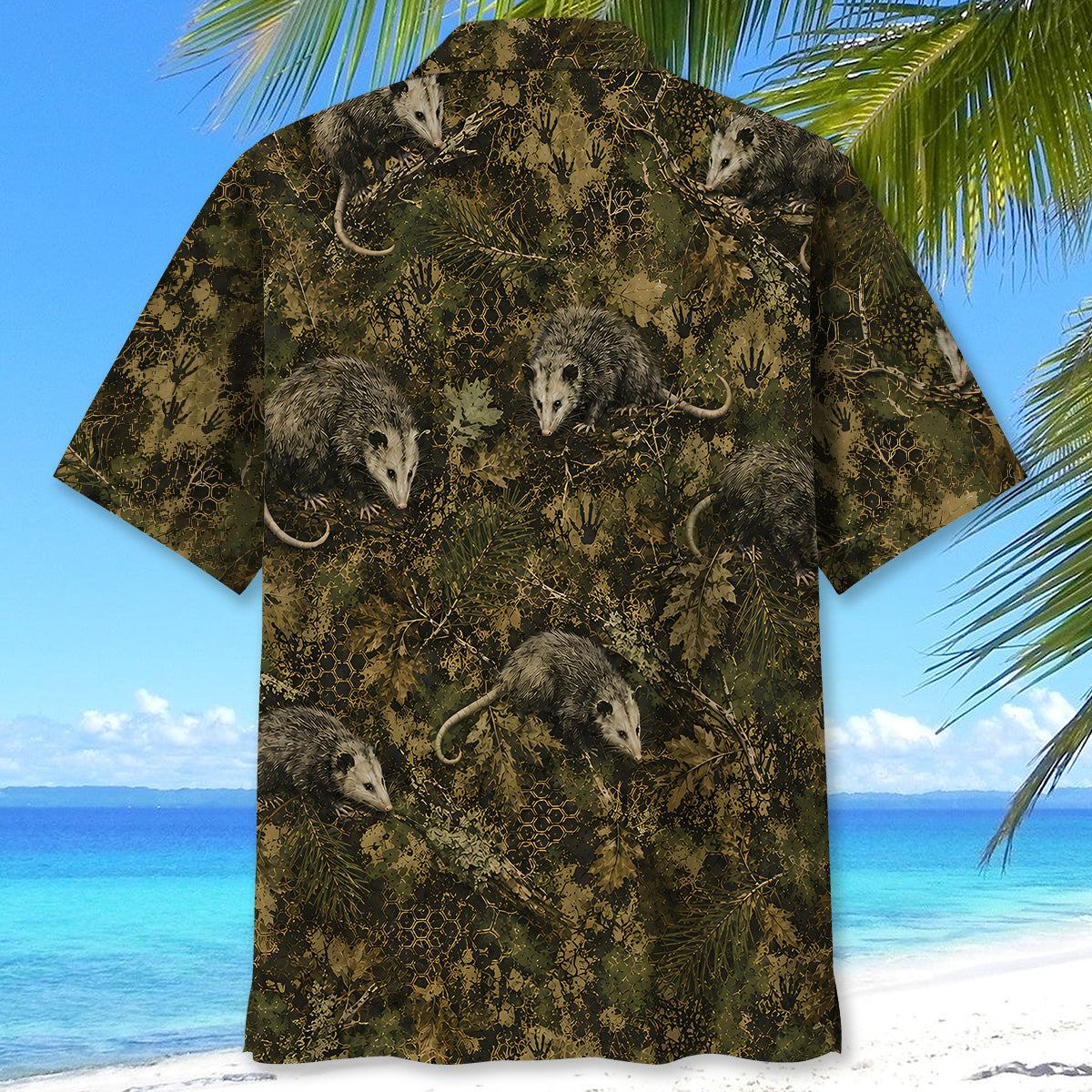 Opossum Hex Camo Hawaiian Shirt