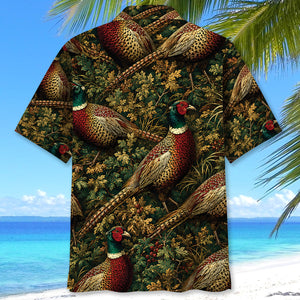 Vintage Wild Pheasant Hunting Hawaiian Shirt