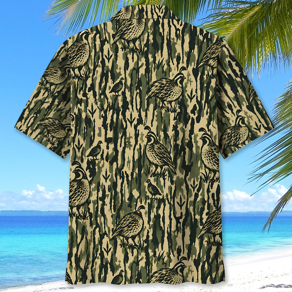 Quail Stripe Camouflage Hawaiian Shirt