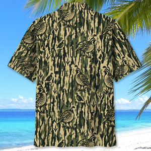 Quail Stripe Camouflage Hawaiian Shirt