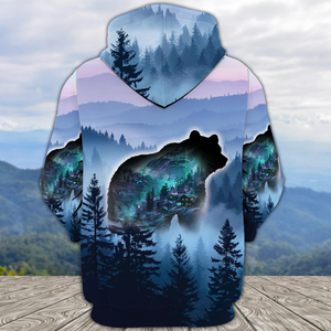 Aurora Bear Adventure Mountain All Over Print Shirt